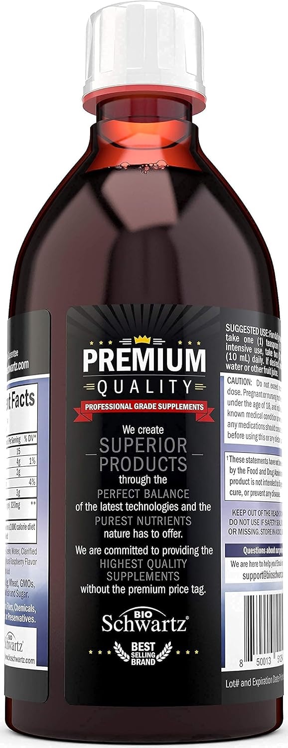 image:imageElderberry Syrup Immune Support for Kids amp Adults 10x Concentrated Natural Black Sambucus Elderberries for Immune Defense Boost Powerful Antioxidants for Women amp Men NonGMO Formula 8oz