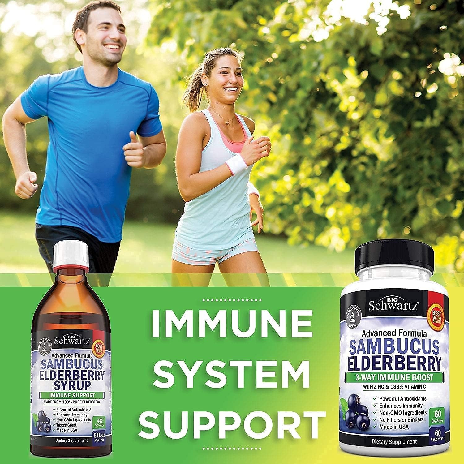 image:imageElderberry Syrup Immune Support for Kids amp Adults 10x Concentrated Natural Black Sambucus Elderberries for Immune Defense Boost Powerful Antioxidants for Women amp Men NonGMO Formula 8oz