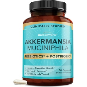 BioSchwartz Akkermansia Muciniphila Prebiotics & Postbiotic – Akkermansia Probiotic Supplement for Women & Men – Supports Gut Health, Microbiome Balance, Digestive Support – Gluten Free – 30 Capsules