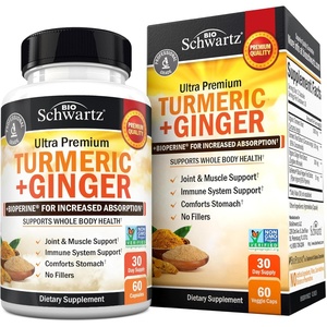 Turmeric Curcumin and Ginger Supplement – 95% Standardized Curcuminoids with BioPerine Black Pepper Extract for Ultra High Absorption – Natural Joint Support Supplement – Gluten-Free – 60 Capsules(30-Day Supply Capsules (Pack of 1))