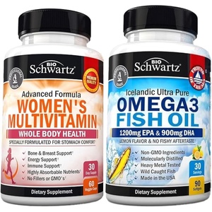 Daily Multivitamin for Women Capsules (1 Month Supply) Plus Triple Strength Omega 3 Fish Oil Softgels (1 Month Supply)